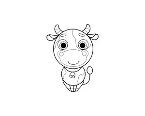Cow vector isolated outline icon. Cow animal vector icon. Cow icon 