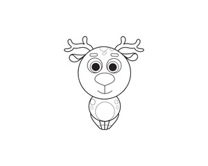 Deer vector isolated outline icon. Deer animal vector icon. Deer icon 