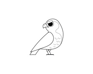 Falcon vector isolated outline icon. Falcon animal vector icon. Falcon icon 