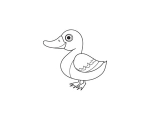 Duck vector isolated outline icon. Duck animal vector icon. Duck icon 