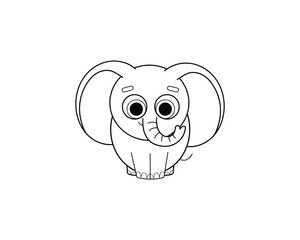 Elephant vector isolated outline icon. Elephant animal vector icon. Elephant icon 
