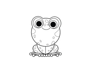 Frog vector isolated outline icon. Frog animal vector icon. Frog icon 