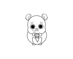 Hamster vector isolated outline icon. Hamster animal vector icon. Hamster icon 
