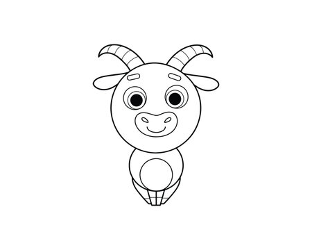 Goat vector isolated outline icon. Goat animal vector icon. Goat icon 