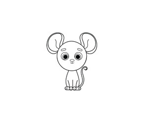 Rat vector isolated outline icon. Rat animal vector icon. Rat icon 