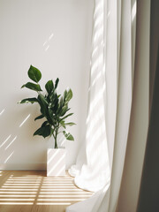 Beautiful composition of houseplants on windowsill for home decor interior of modern room. Generative AI
