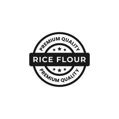 Rice Flour label or Rice Flour Stamp Vector Isolated in Flat Style. Best Rice Flour label vector for packaging design element. Rice Flour label sign vector isolated for product design element.