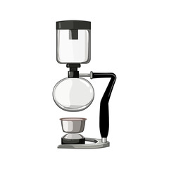 espresso syphon coffee maker cartoon vector illustration