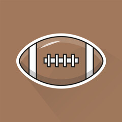 Illustration of RUgby Ball in Flat Design