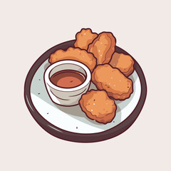 Chicken Nugget Vector Illustration