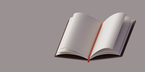 Open Holy book of scriptures. 3d rendering
