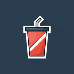 Illustration of Soda Cup in Flat Design