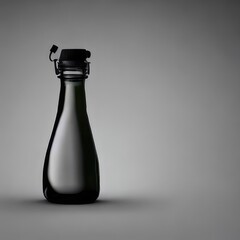 bottle on black. Generative AI.