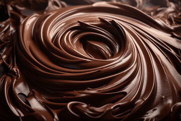 Chocolate texture. chocolate swirl. generative ai	