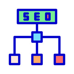 Icon SEO structure and hierarchy, editable file and color.