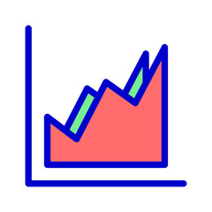 icon chart, graph, chart bars, currency chart. editable file and color