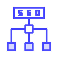 Icon SEO structure and hierarchy, editable file and color.