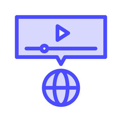 icon video ad, advertising video, Live streaming, play. editable file and color