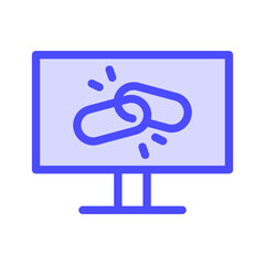 icon linking SEO and Marketing. editable file and color, vector icon illustration.