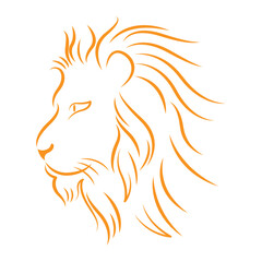 Lion line art logo icon design