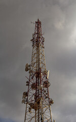 tower, antenna, communication, sky, mobile, technology, radio, cell, telecommunication, telecommunications, phone, blue, telephone, cellular, wireless, transmission, steel, equipment, industry, transm