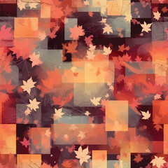 Abstract Autumnal Stardust - Abstract Autumn Nebula Seamless Pattern
