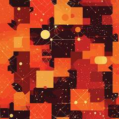 Cosmic Fall Odyssey - Abstract Autumn Nebula Seamless Pattern
