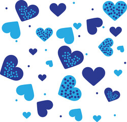 White background with heart icon and blue circle.For design background romantic banner,etc.