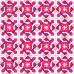 Abstract Geometric Italian Tile Style Vector Seamless Pattern Trendy Fashion Colors Perfect for Allover Fabric Print or Wrapping Wall Paper