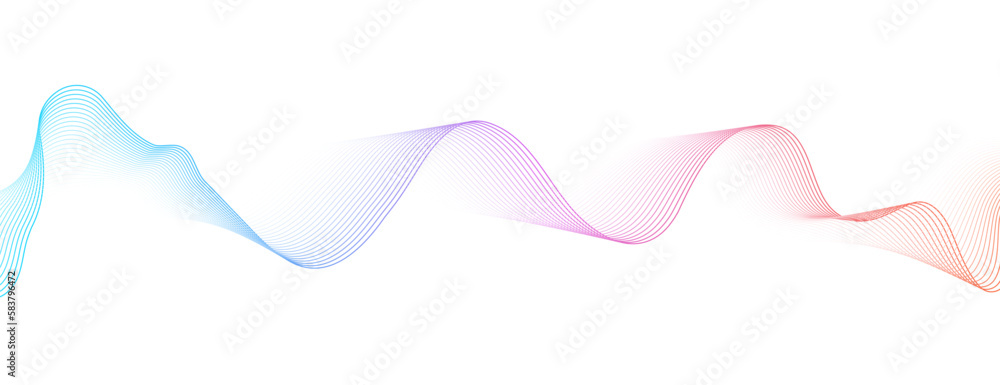 Poster abstract gradient smooth wave on a white background. dynamic sound wave. design element. vector illu