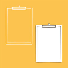Clipboard and paper sheet page. Business and office tools for paper checklist.
