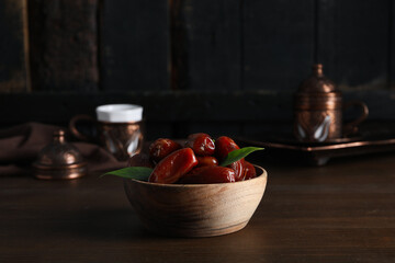 Concept of sweet and tasty food, dates