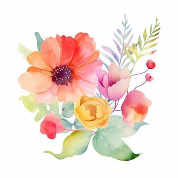 Mother's Day watercolor background. Illustration AI Generative.