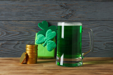 Concept of St. Patrick's Day, accessories for St. Patrick's Day