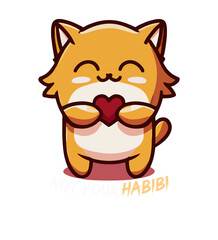 Purrfect Love: Cute Kawaii Cat Holding a Heart