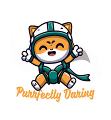very cute kawaii cat skydiving