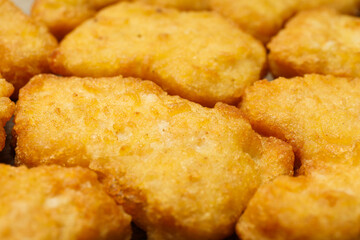 Concept of tasty fast or junk food, nuggets