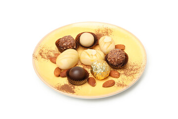 Delicious sweet food - marzipan, isolated on white background