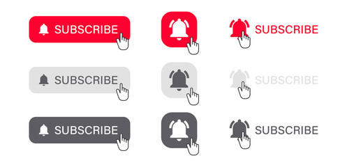 Set of subscribe button for social media