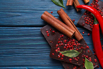 Delicious gourmet food - tasty chocolate with pepper