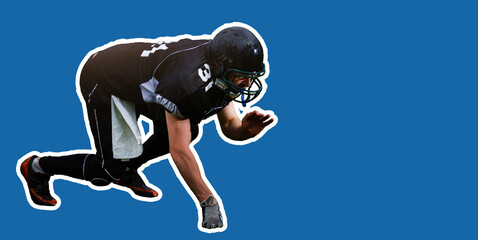 football player on a blue background