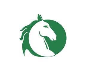 Obraz premium HORSE HEAD LOGO, silhouette of big strong horse vector illustrations