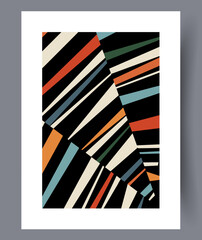 Abstract geometry triangular figures wall art print. Wall artwork for interior design. Printable minimal abstract geometry poster. Contemporary decorative background with figures.