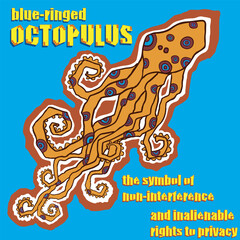 Blue ringed Octopus Hapalochlaena australian aboriginal artwork