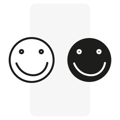 Icon with black white emotions. Love concept. Smile face. Vector illustration.