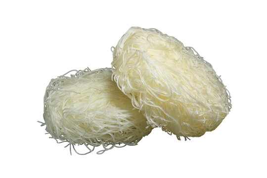 Stack of dry rice noodles on a transparent background stock PNG photo
