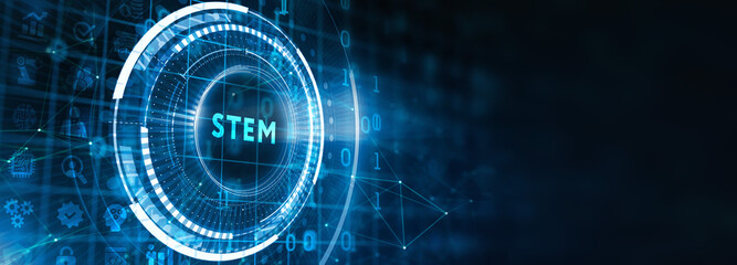 Science, technology, engineering and math. STEM concept. Business, Technology, Internet and network concept. 3d illustration