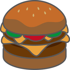 ダブルハンバーガーのイラスト