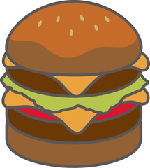 ダブルハンバーガーのイラスト