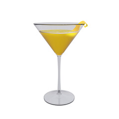 Between the Sheets mixed drink isolated on white background. 3d rendering